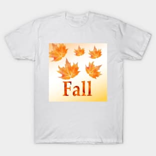 Celebrate Fall with Orange Watercolor Autumn Leaves T-Shirt